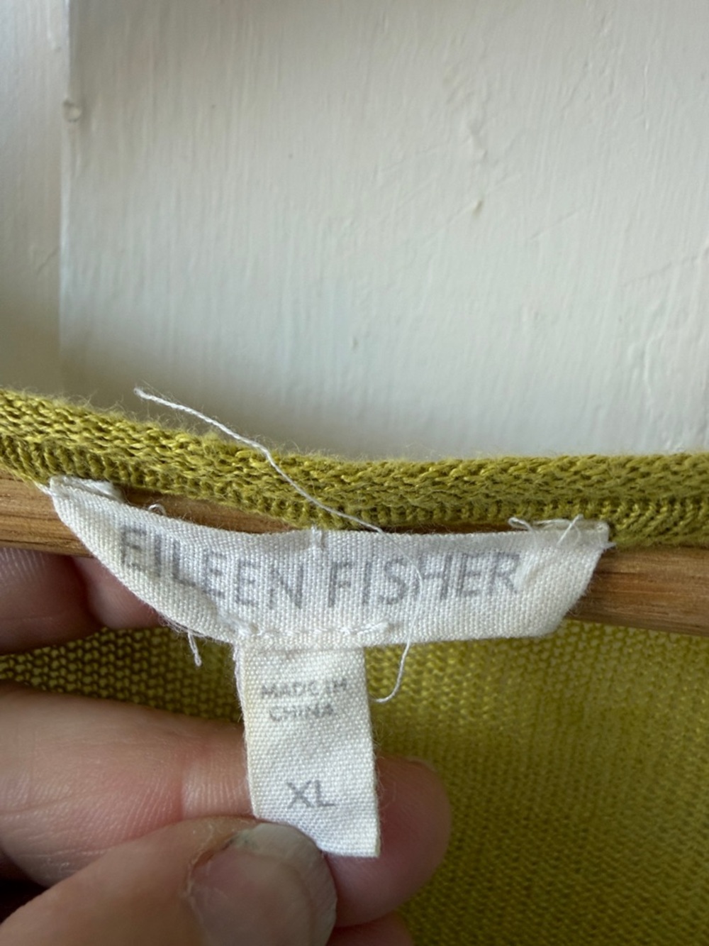 Eileen Fisher XL Apple green asymmetrical light sweater - Picture 2 of 4